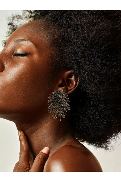 Turkuaz Taşlı Kutup Yıldızı Küpe - Resim 6