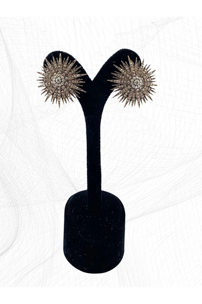 Zirkon Taşlı Deniz Kestanesi Küpe - Resim 4