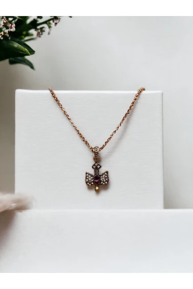 Zümrüt Yeşil Kristal Taşlı Kırlangıç Figürü Kolye - Resim 11