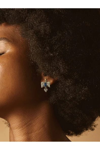 Kırlangıç Figürü Ametist Küpe - Resim 3