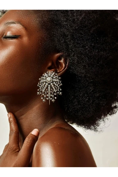 Turkuaz Taşlı Kutup Yıldızı Küpe - Resim 10