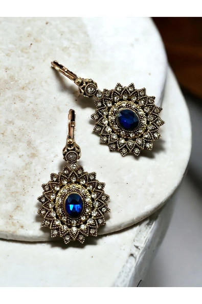 Kristal Taşlı Güneş Küpe - 11