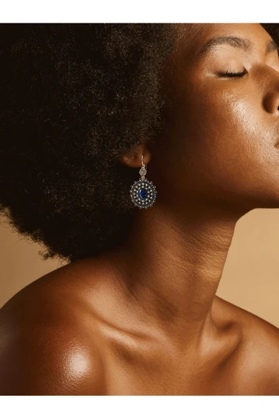 Kristal Taşlı Güneş Küpe - 12