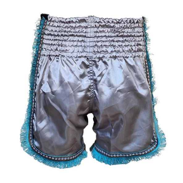 DragonDo MT3020 Apache Muaythai Şortu Gri Püsküllü Şort Nakışlı Muay Thai Şortu - 4