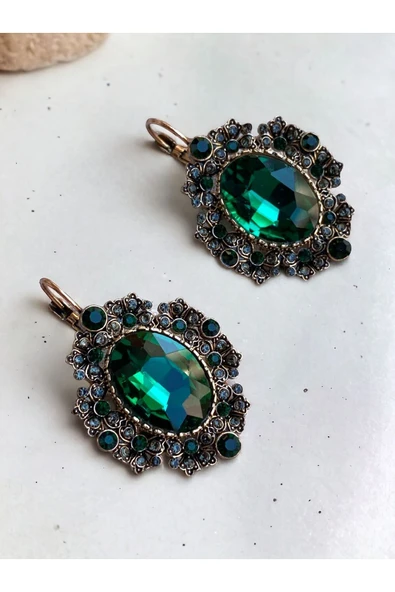 Yakut Kırmızı Zirkon Taşlı Küpe - 7