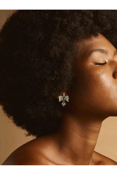 Kırlangıç Figürü Ametist Küpe - Resim 6