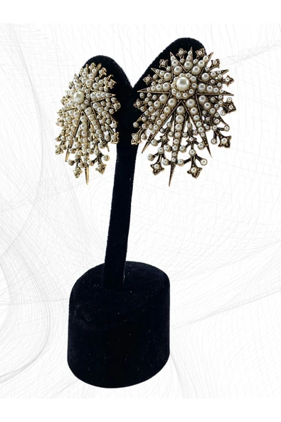 Turkuaz Taşlı Kutup Yıldızı Küpe - Resim 11