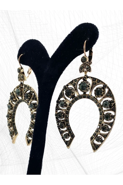 Kristal Taşlı Nal Figürlü Küpe - Resim 10