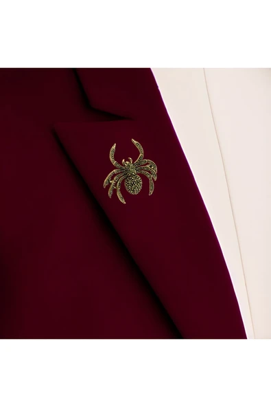 Inci Işlemeli Örümcek Motif Broş - 6