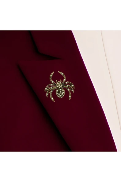 Inci Işlemeli Örümcek Motif Broş - 2