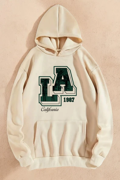 La California Baskılı Oversize Sweatshirt - 9
