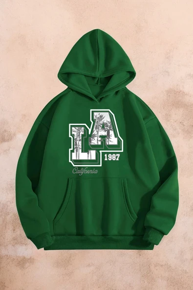 La California Baskılı Oversize Sweatshirt