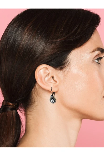 Oval Kesim Zirkon Taşlı Küpe - Resim 6