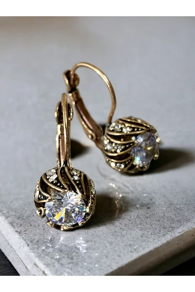 Zirkon Taşlı Sarmal Küpe - Resim 2