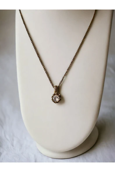 Zirkon Taşlı Sarmal Kolye - Resim 2