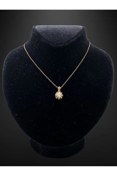 Zirkon Taşlı Sarmal Kolye - Resim 4