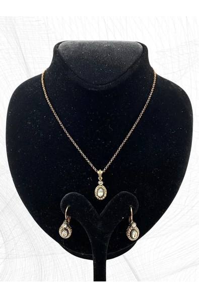 Oval Kesim Zirkon Taşlı Set - Resim 3