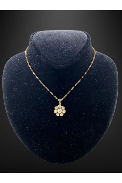 Papatya Model Zirkon Taşlı Kolye - Resim 4