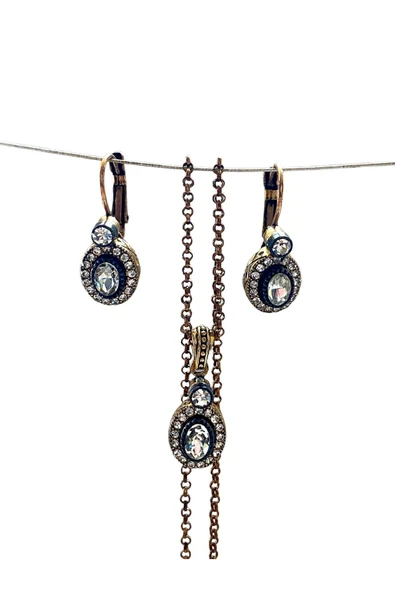 Oval Kesim Zirkon Taşlı Set - Resim 2