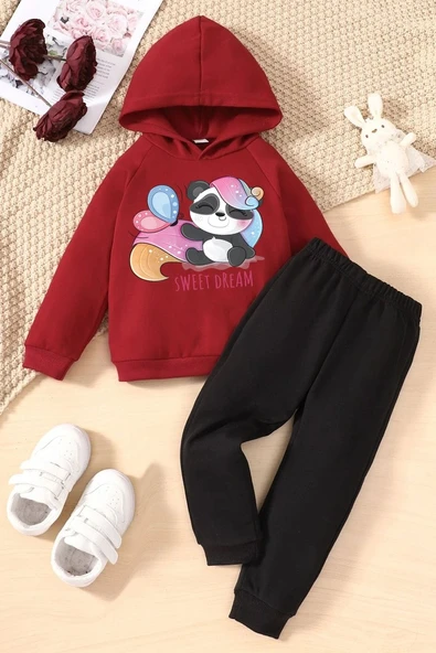 Çocuk Sweet Dream Panda Eşofman Takımı - 5