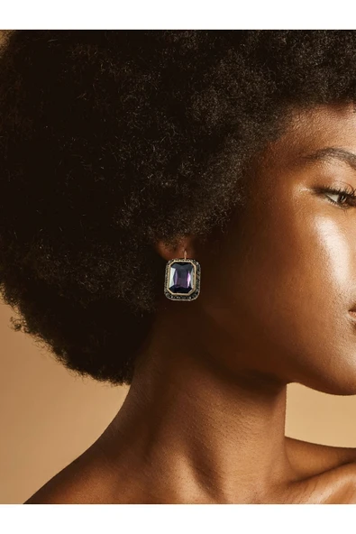 Kristal Taş Işlemeli Baget Küpe - Resim 11