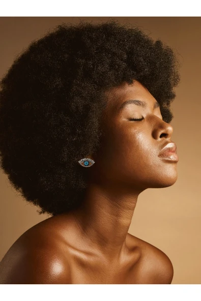 İşlemeli Black Diamond Göz Küpe - Resim 3