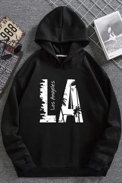 Los Angles Baskılı Oversize Sweatshirt - 3
