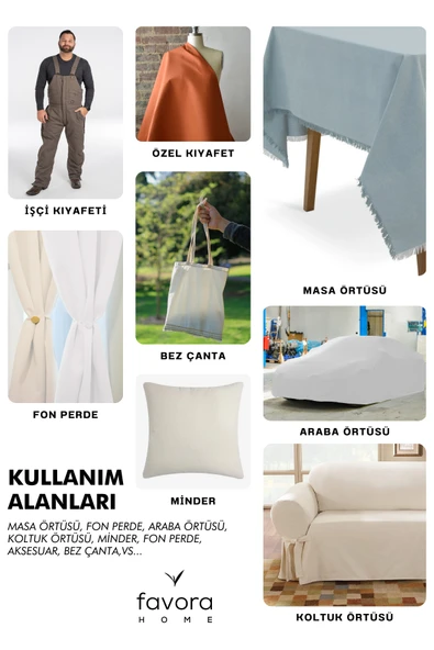 Premier Metrelik Duck Keten Kumaş Su İtici Bez 10 Metre DRB35 - Beyaz - 8