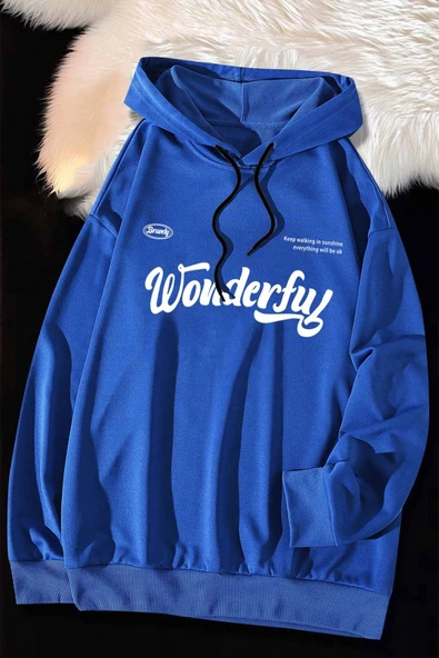 Wonderful Baskılı Oversize Sweatshirt - Resim 3