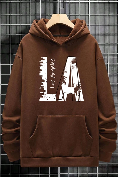 Los Angles Baskılı Oversize Sweatshirt