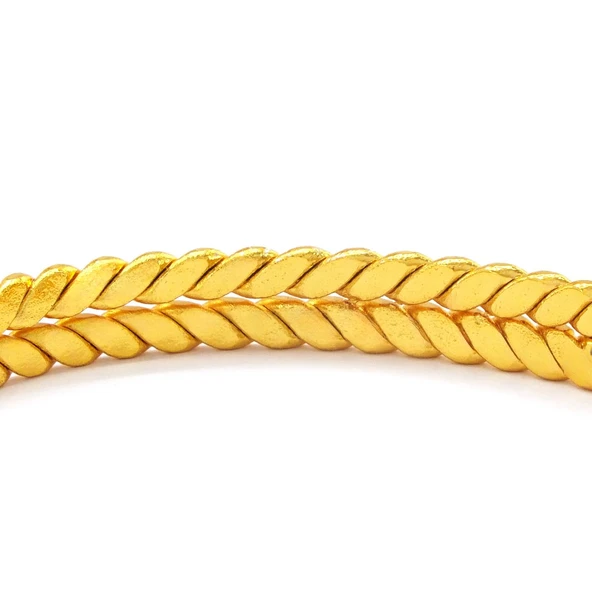 İmitasyon Başak Burma Bilezik Altın Kaplama BLZ-3096 - 5