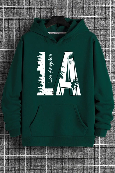 Los Angles Baskılı Oversize Sweatshirt - 5