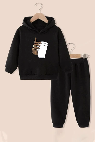 Çocuk Tupac Coffee Eşofman Takımı