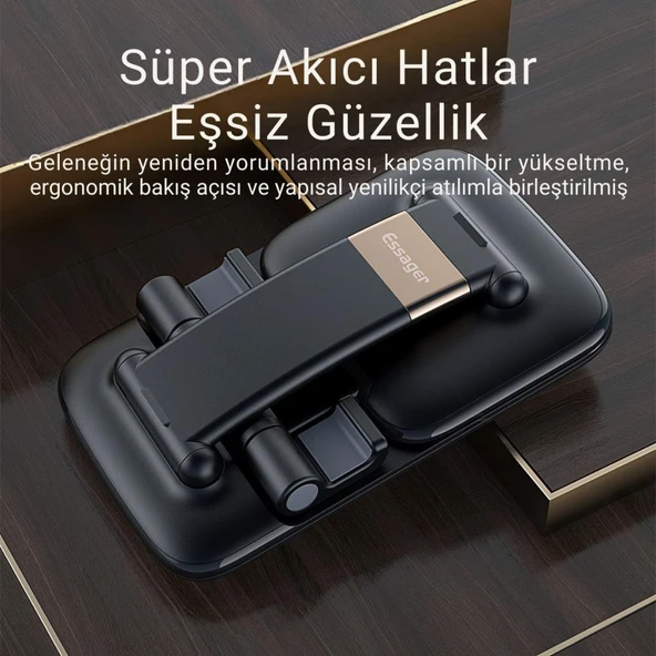 Essager Uzayıp Kısayabilen Kaymaz Pad Masaüstü Telefon Tutucu Masaüstü Tablet Standı Yükseklik Ayarlı - 5