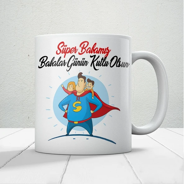 Süper Babamız Baskılı Babalar Günü Kupa Bardak Kahve Kupa Bardak-2