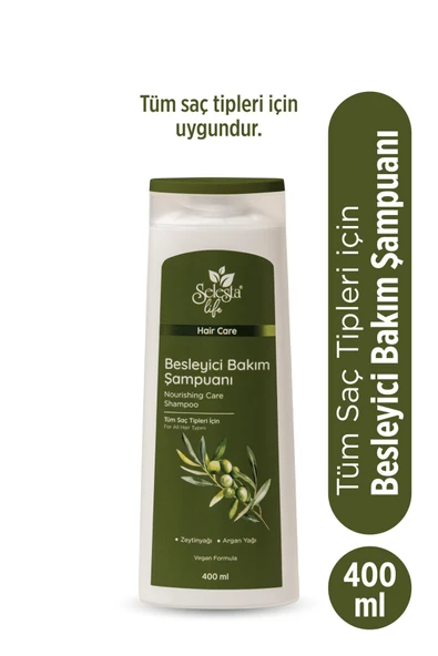 SELESTA LİFE Zeytinyağı Ve Argan Yağı Özlü Besleyici Saç Bakım Şampuanı - Tüm Saç Tipleri Için Şampuan 400 ml
