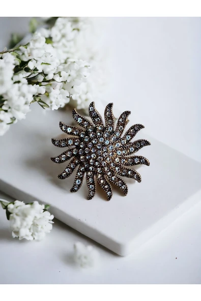 Zirkon Taşlı Güneş Figür Yüzük - Resim 2