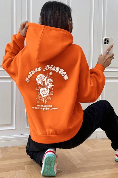 Nature Blossom Baskılı Unisex Oversize Sweatshirt