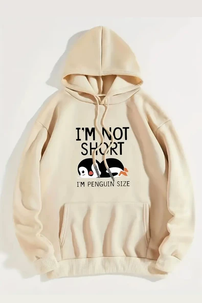 I'm Not Short Baskılı Unisex Oversize Sweatshirt - 3