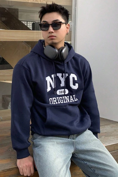 NYC Baskılı Unisex Oversize Sweatshirt - 6
