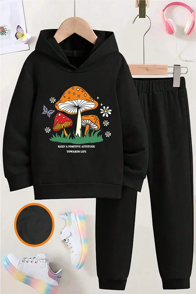 Mantar Baskılı Erkek - Kız Rahat Eşofman Takımı - Resim 5