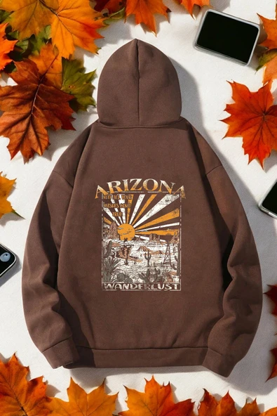Arizona Baskılı Unisex Oversize Sweatshirt - Resim 5