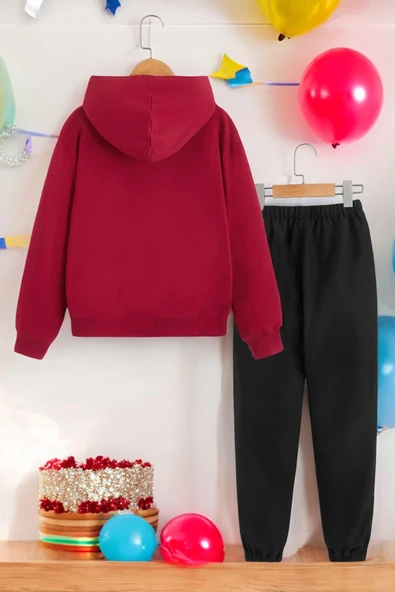 Papatya Kelebek Baskılı Çocuk Rahat Eşofman Takımı - Resim 10