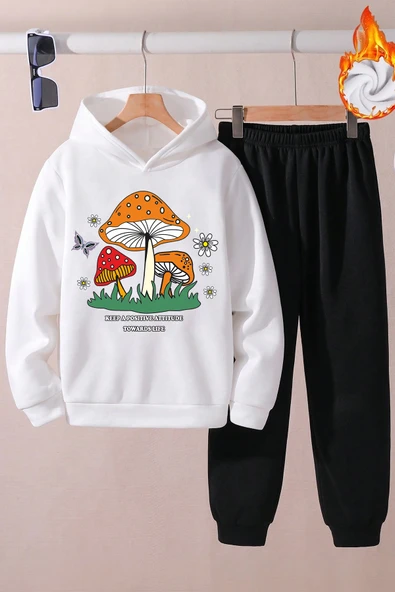 Mantar Baskılı Erkek - Kız Rahat Eşofman Takımı - Resim 3