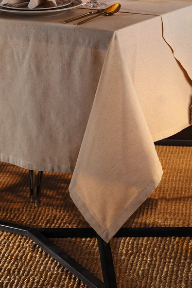 Fecra Dora Keten Düz Masa örtüsü 160x220 cm - 2