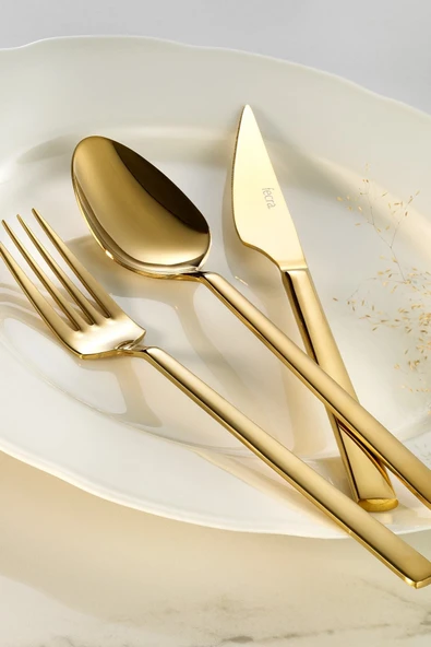 Fecra Doğa Gold Çatal Kaşık Bıçak Seti 18 Parça ürün görseli 1
