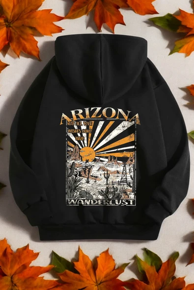 Arizona Baskılı Unisex Oversize Sweatshirt - Resim 3