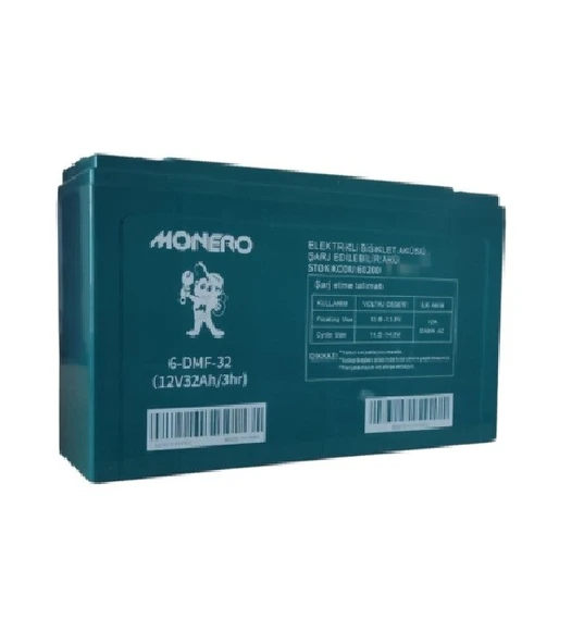 MONERO 12V-32Ah (40Ah) AMPER DAR  E-BIKE AKÜ-2025 ÜRETİM 2'Lİ PAKET EBATLAR: 267x78x170mm - 2