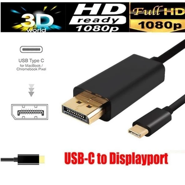 4467 Type C Usb 3.1 To Displayport Çevirici Dönüştürücü Adaptör Kablosu - Resim 7