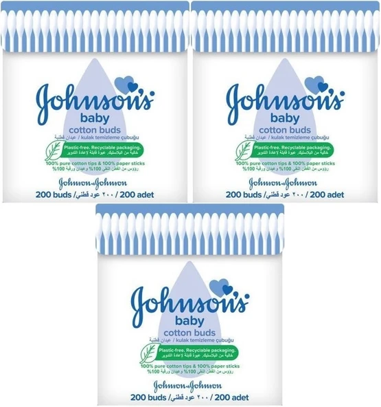 Johnsons Baby Kulak Temizleme Çubuğu 200 Adet (3 Lü Set)